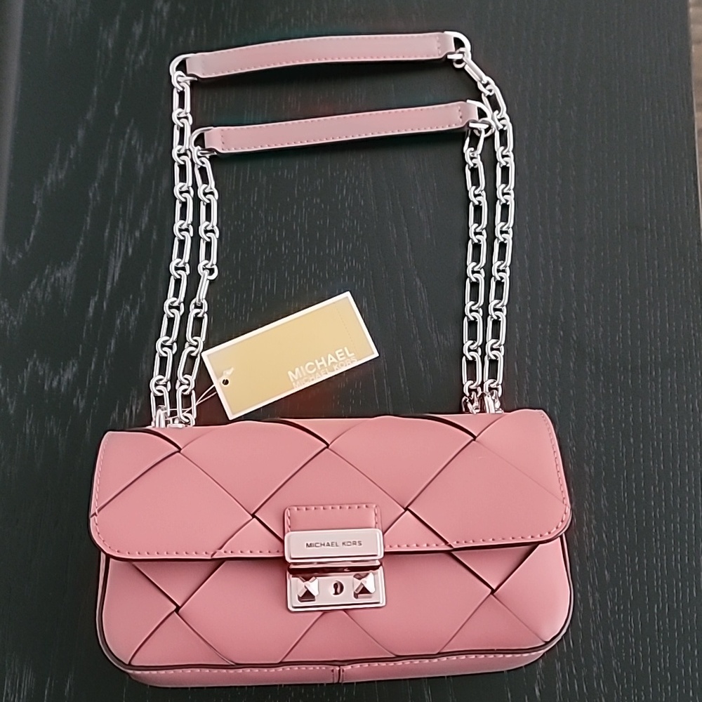 Michael KorsTribeca Small Convertible Chain Shoulder Bag In Rose - Picture 4 of 14
